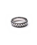 스칼렛또블랙(SCALETTOBLACK) BA045 [Surgical steel] Black check ring