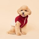 플로트(FLOT) 플러피후리스 민소매 콤비 집업 버건디 강아지옷