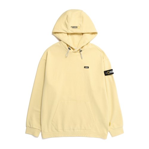 내셔널지오그래픽(NATIONALGEOGRAPHIC) N231UHD901 캥거루 포켓 와펜 세미 오버핏 후드 티셔츠 LEMON - 109,000 | 무신사 스토어