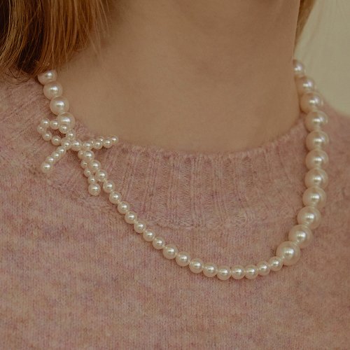 ★韓国大人気★TATIANA★(Silver925) Ribbon Tie Pearl Necklace MUSINSA公式 | TATIANA (Silver 925) Ribbon tie pearl necklace