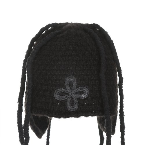 MUSINSA | サージェリー surgery clover logo braids beanie black ver.2