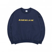 SPORTY LOGO EMBROIDERY SWEAT SHIRT NAVY