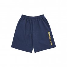 SPORTY LOGO EMBROIDERY TRAINING SHORT PANTS NAVY