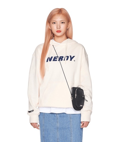 MUSINSA | NERDY Big Logo Pullover Hoodie (23SS) Cream