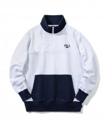 SMALL 2 TONE ARCH LOGO HALF ZIP UP GRAY / NAVY