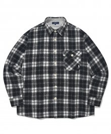 HEAVY FLANNEL ONE POCKET CHECK SHIRT IVORY