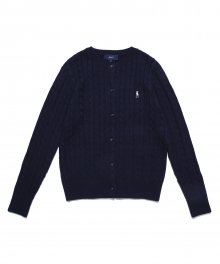 WOMENS HERITAGE CABLE KNIT CARDIGAN NAVY