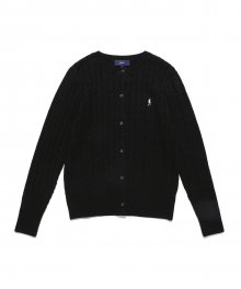 WOMENS HERITAGE CABLE KNIT CARDIGAN BLACK