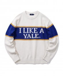 LAMBSWOOL I LIKE A YALE KNIT CREWNECK IVORY