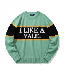 LAMBSWOOL I LIKE A YALE KNIT CREWNECK GREEN