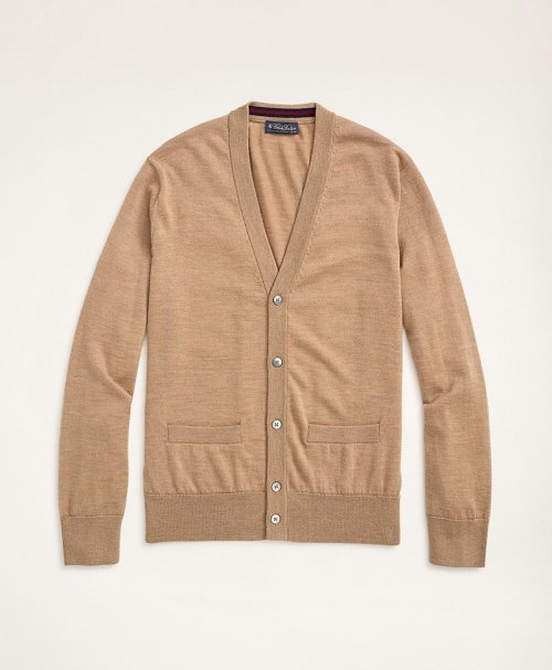 브룩스 브라더스(BROOKS BROTHERS) BB_메리노 울 버튼 가디건 스웨터 (브라운) (31685025) - 사이즈 & 후기 | 무신사