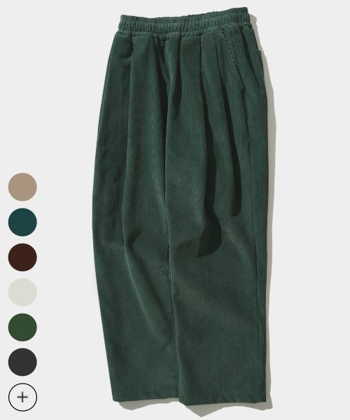 Вельветовые широкие брюки mid-vale 8 видов Deep Green SJLP1382