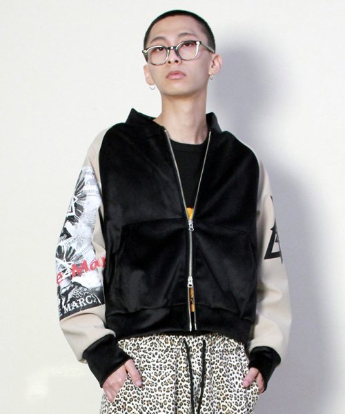 Байкерская куртка Street Graphic Velour Bonding Beige