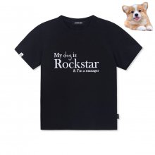MY dog is Rockstar T-shirt (CROP VER.) (Black)