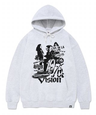 비전스트릿웨어(VISION STREETWEAR) VSW Rock Band Hoodie Light Gray 상품 이미지