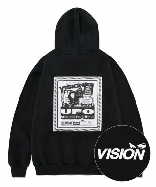 비전스트릿웨어(VISION STREETWEAR) VSW UFO Hoodie Black 상품 이미지