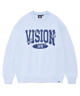 비전스트릿웨어(VISION STREETWEAR) VSW Butterfly Logo Crewneck Sky Blue 상품 이미지