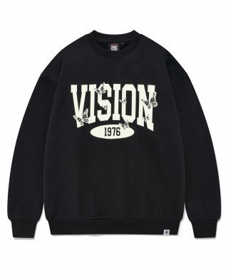 비전스트릿웨어(VISION STREETWEAR) VSW Butterfly Logo Crewneck Black 상품 이미지