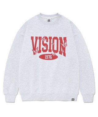 비전스트릿웨어(VISION STREETWEAR) VSW Butterfly Logo Crewneck Light Gray 상품 이미지