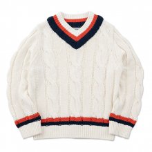 [MIJ&ROND] 벌키 케이블 테니스 스웨터 - 아이보리