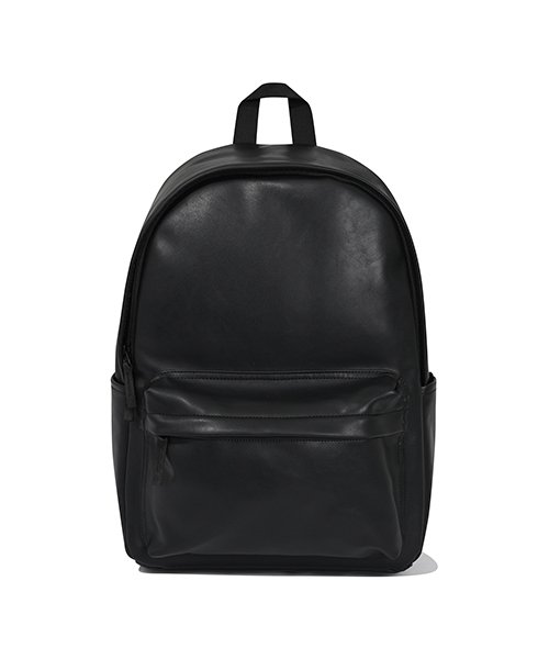 Black pu sales backpack