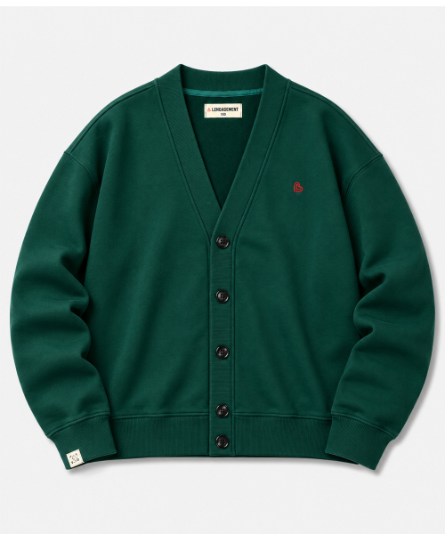 【is-ness】23ss BIG SWEAT CARDIGAN GREEN MUSINSA | LENGAGEMENT Small Heart Oversized Sweat Cardigan [Green]