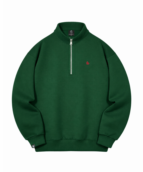 Свитшот пуловер на полумолнии Small Heart [Green]