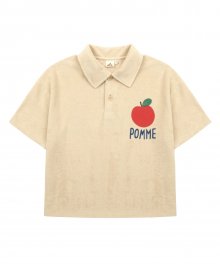 사과 타올 카라 티셔츠