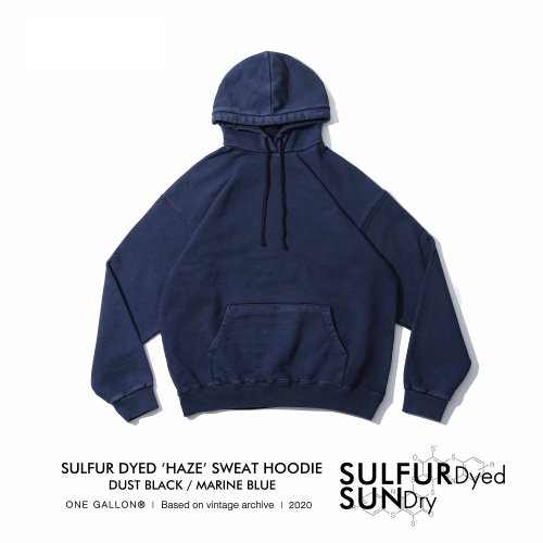 Худи Sulfur Dyeing Haze (Marine Blue)