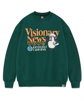 비전스트릿웨어(VISION STREETWEAR) VSW News Editor Crewneck Dark Green 상품 이미지