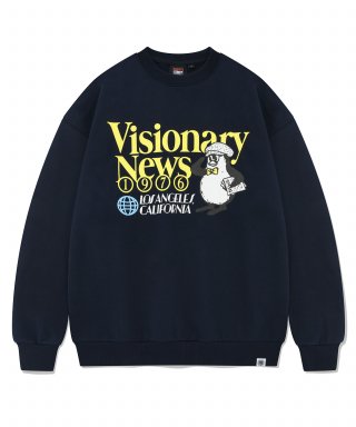 비전스트릿웨어(VISION STREETWEAR) VSW News Editor Crewneck Navy 상품 이미지