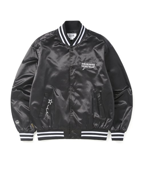 MUSINSA | thisisneverthat® TNT Felix Satin Jacket Black