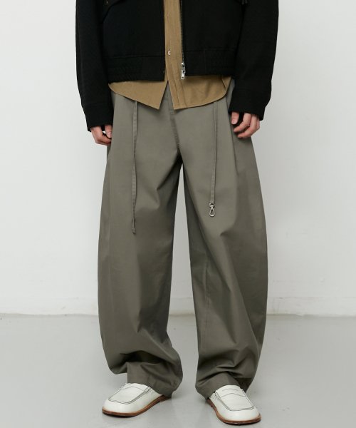 MUSINSA | LMOOD Lyon Balloon Fit Wide Chino Pants Gray Beige