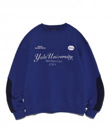 [YALE x NICEWEATHER] UNIVERSITY TEAM CREWNECK BLUE