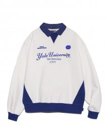 [YALE x NICEWEATHER] COLLAR CREWNECK IVORY