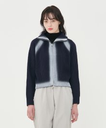 Painting Knit Zip-up_Navy
