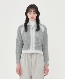 Painting Knit Zip-up_Gray