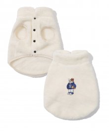 EMBROIDERY UNIVERSITY DAN DOGGY FLEECE JACKET IVORY