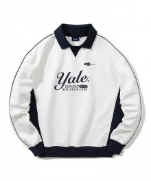 COLOR BLOCK PK CREWNECK WHITE / NAVY