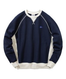 REVERSE WEAVE STITCH CREWNECK NAVY / OATMEAL