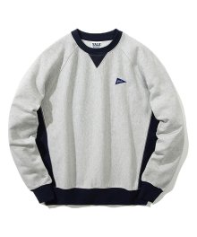 REVERSE WEAVE STITCH CREWNECK GRAY / NAVY