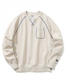 REVERSE WEAVE POCKET CREWNECK OATMEAL