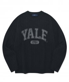 2 TONE ARCH LOGO CABLE KNIT BLACK