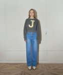 줄리아페페(JULIAPEPE) Natural J Mood Cut-Out Sweatshirt (Charcoal)