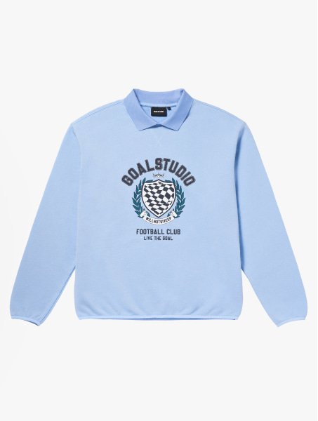 FC STONE WASHED COLLAR SWEAT-LIGHT BLUE