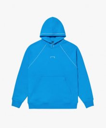 SMALL LOGO PIPING HOODIE-BLUE