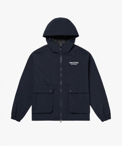 3LAYER HOODED UTILITY JACKET-NAVY
