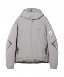 Geometric Puffer Jacket - Grey