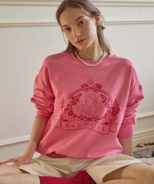 실루엣 리스 스웨트셔츠 - 핑크