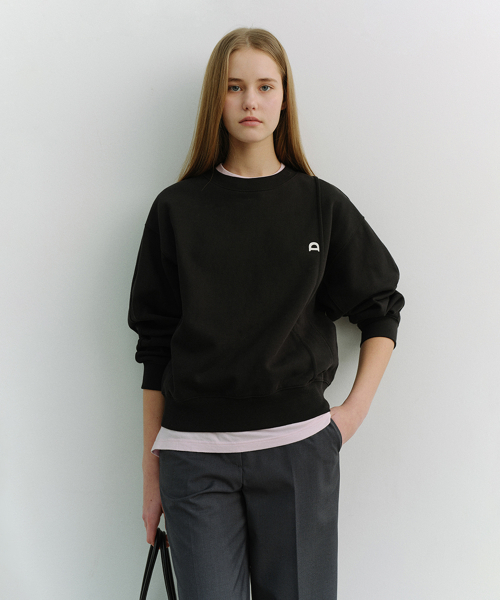 UNISEX DUNST LOGO CREASE SWEATSHIRT_UDTS6A103_BLACK
